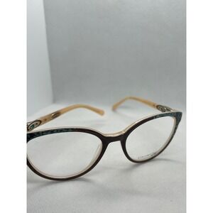 Coco Song Swing Alone Col. 3 Brown Teal Cat Eye Eyeglass Frames 53-18-135 CV236